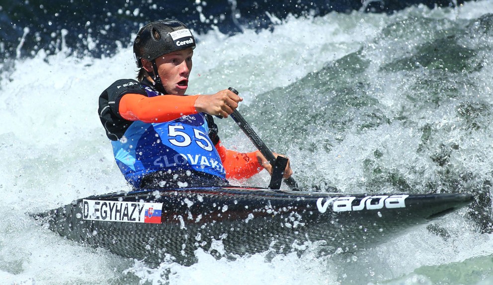 Dominik Egyhazy počas MS juniorov a do 23 rokov vo vodnom slalome 2024.