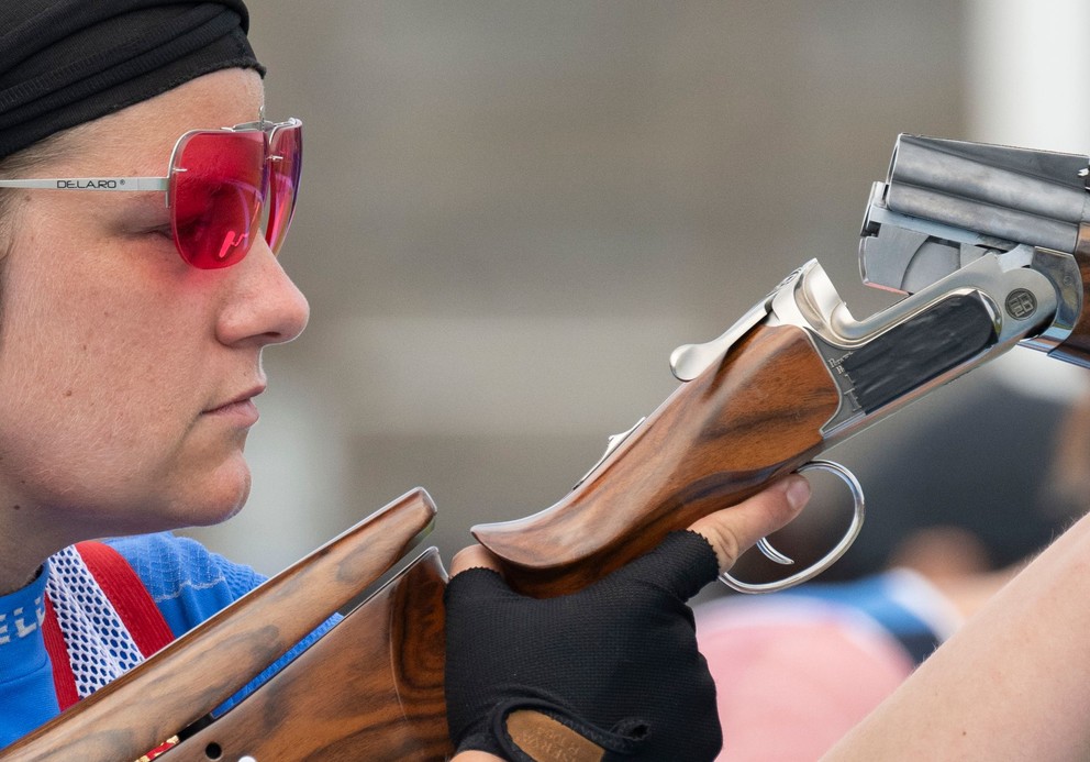 Slovenská strelkyňa Zuzana Rehák Štefečeková počas OH v Paríži 2024. 