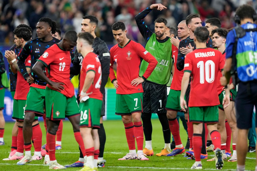Futbalisti Portugalska po vypadnutí vo štvrťfinále EURO 2024.