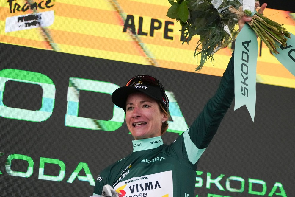 Marianne Vosová v drese víťazky bodovacej súťaže na Tour de France 2024.