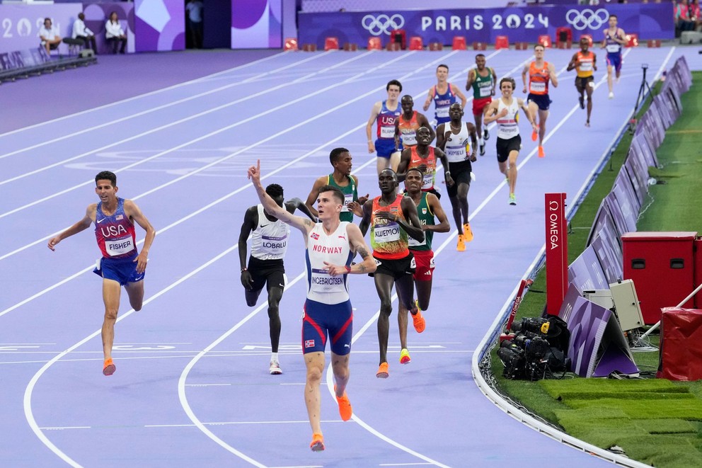 Jakob Ingebrigtsen získal zlato v behu na 5000 m na OH 2024 v Paríži.