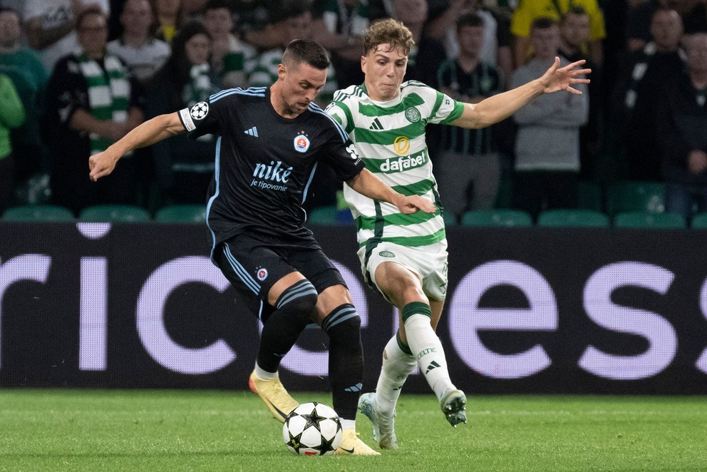 Róbert Mak v zápase proti Celtic.