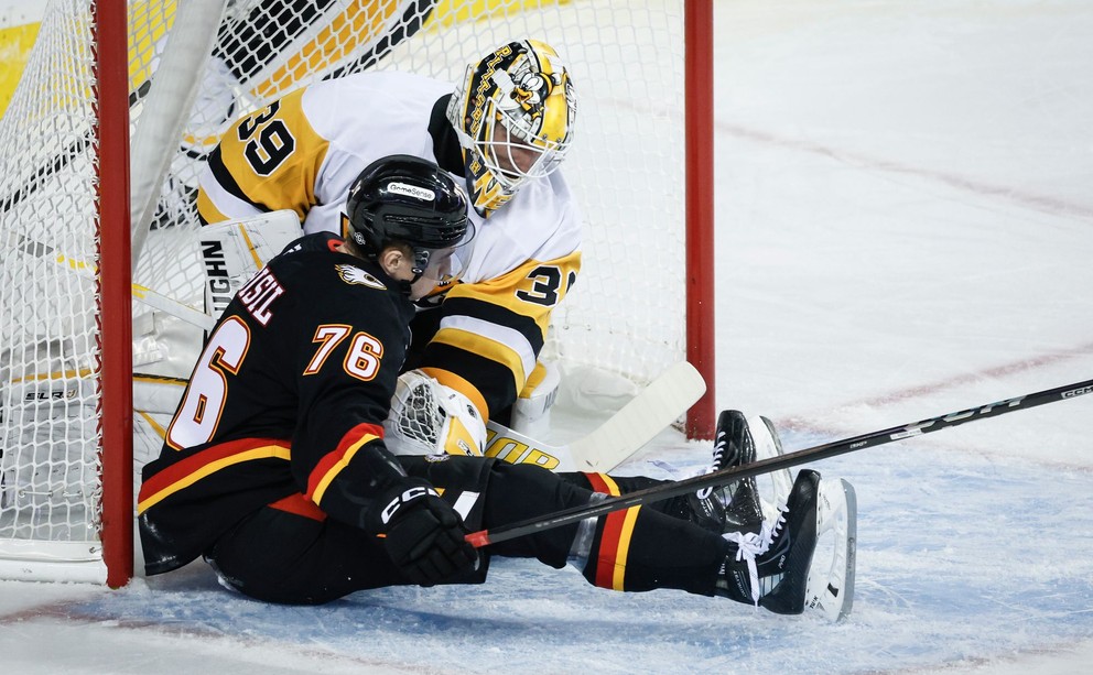 Martin Pospíšil v zápase proti Pittsburghu Penguins.