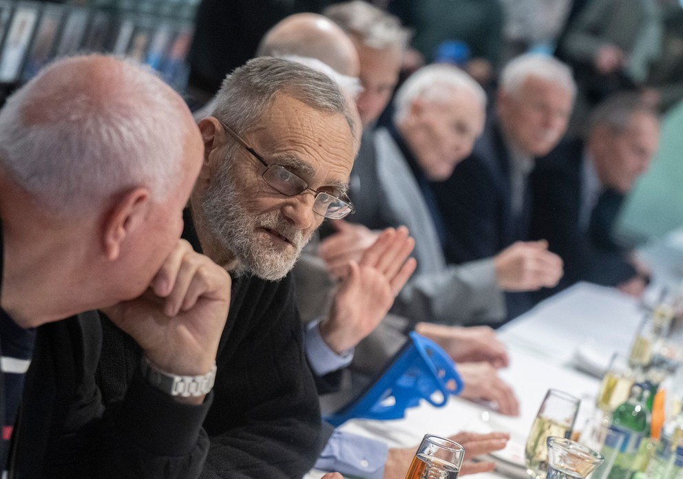 Marián Masný počas stretnutia v priestoroch Siene slávy slovenského futbalu