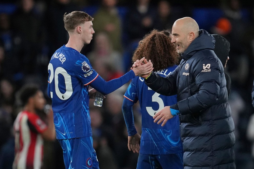 Tréner Chelsea Enzo Maresca a Cole Palmer.