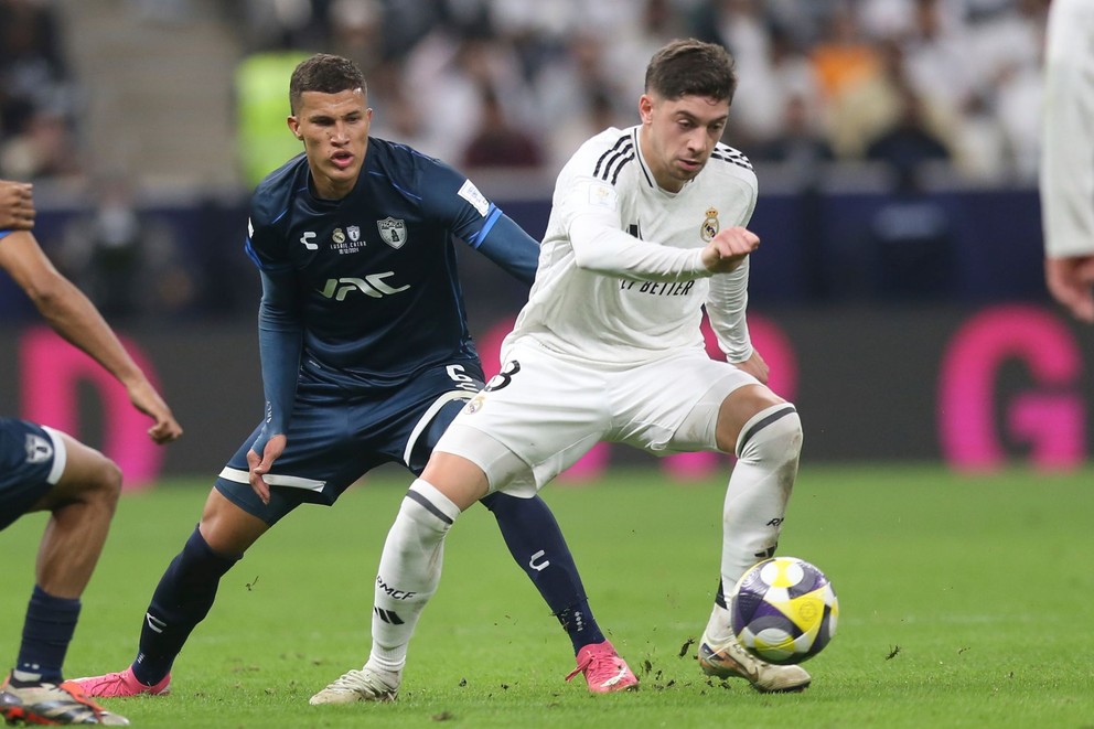 Federico Valverde vo finálovom zápase Real Madrid - CF Pachuca.