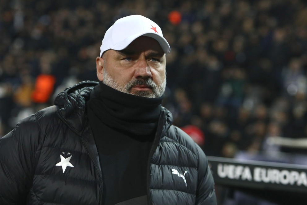 Tréner českého klubu SK Slavia Praha Jindřich Trpišovský.