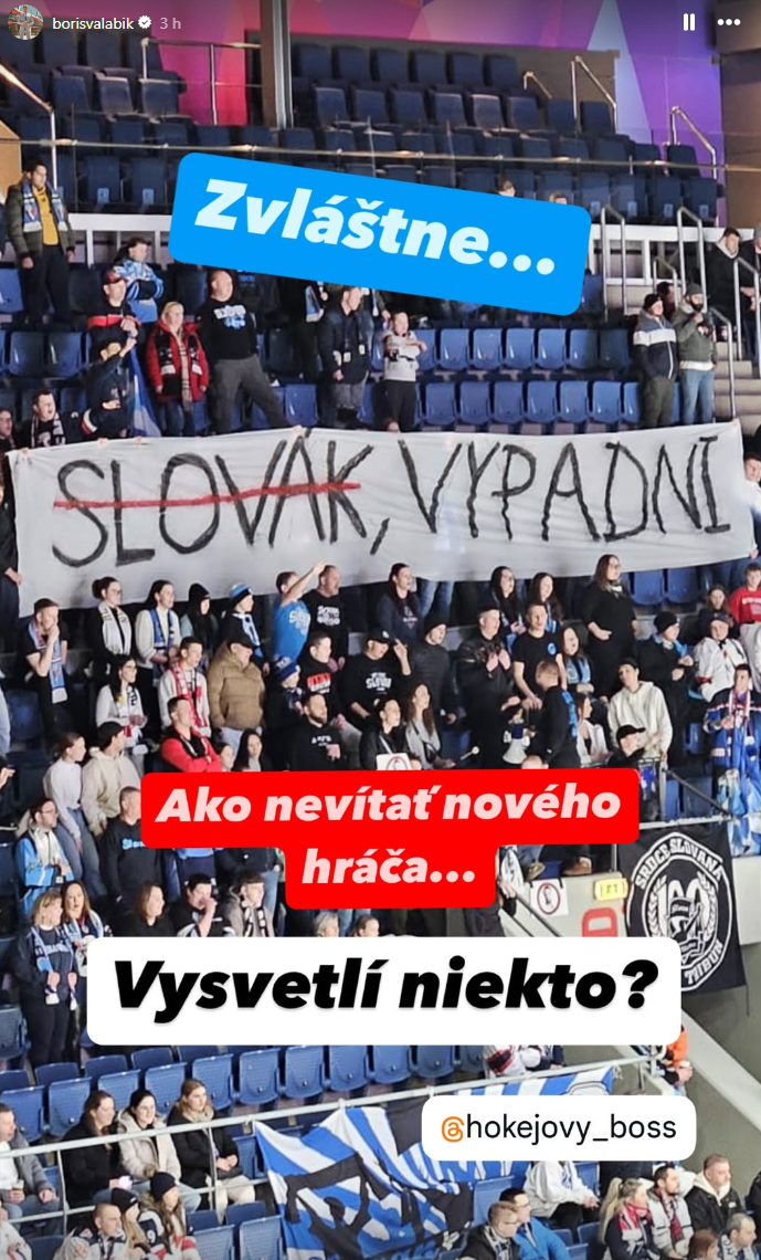 Transparent fanúšikov HC Slovan Bratislava.