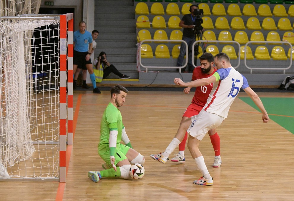 Tomáš Drahovský v zápase 3. skupiny hlavného kola kvalifikácie ME 2026 vo futsale medzi Slovenskom a Tureckom.