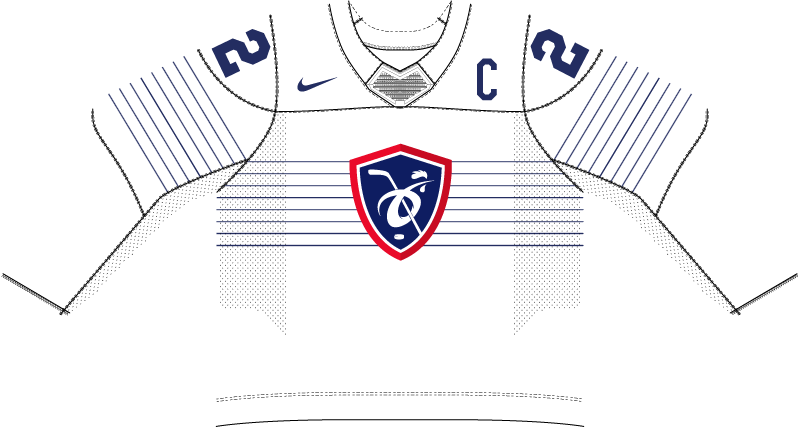 Francúzsko na MS v hokeji 2025 - dresy vonku.