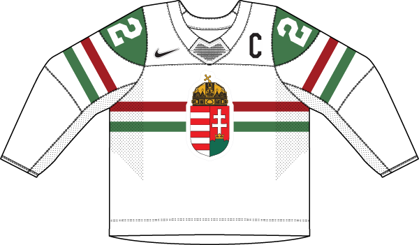 Maďarsko na MS v hokeji 2025 - dresy doma.