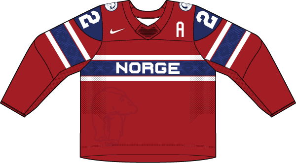 Nórsko na MS v hokeji 2025 - dresy vonku.