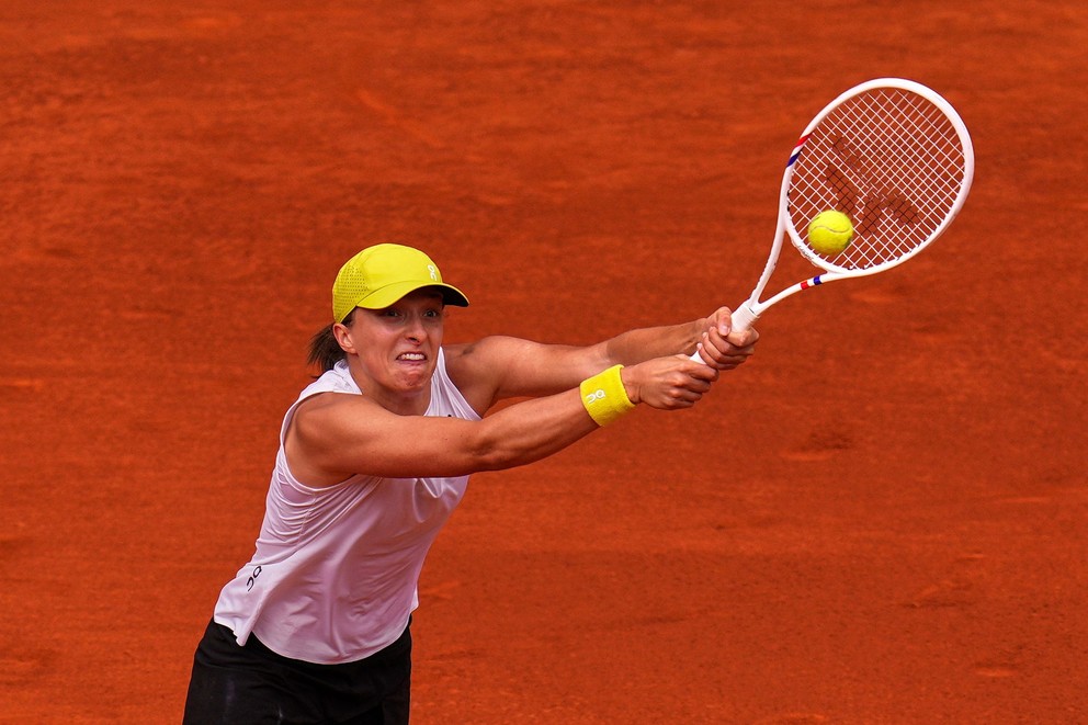 Iga Swiateková na turnaji WTA Madrid 2025.