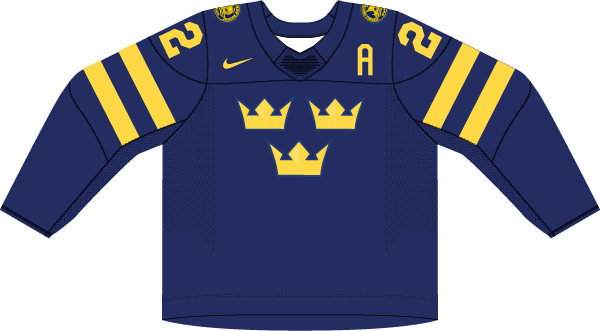 Švédsko na MS v hokeji 2025 - dresy vonku.