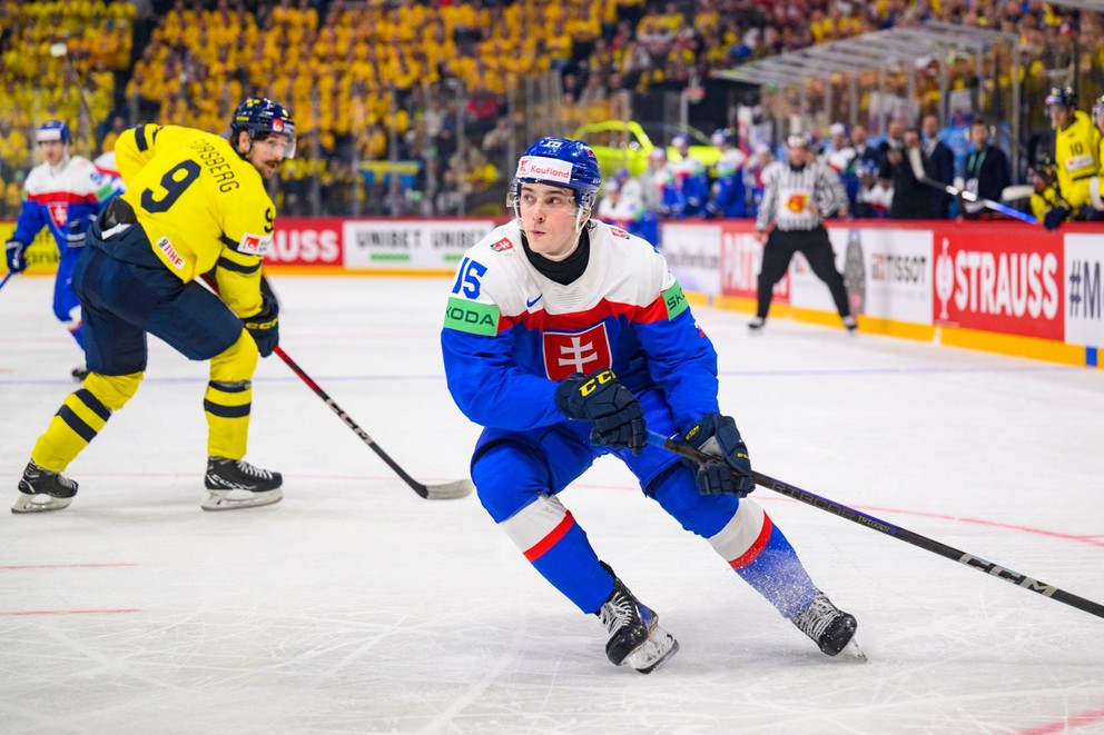 Dalibor Dvorský počas hokejových MS 2025.