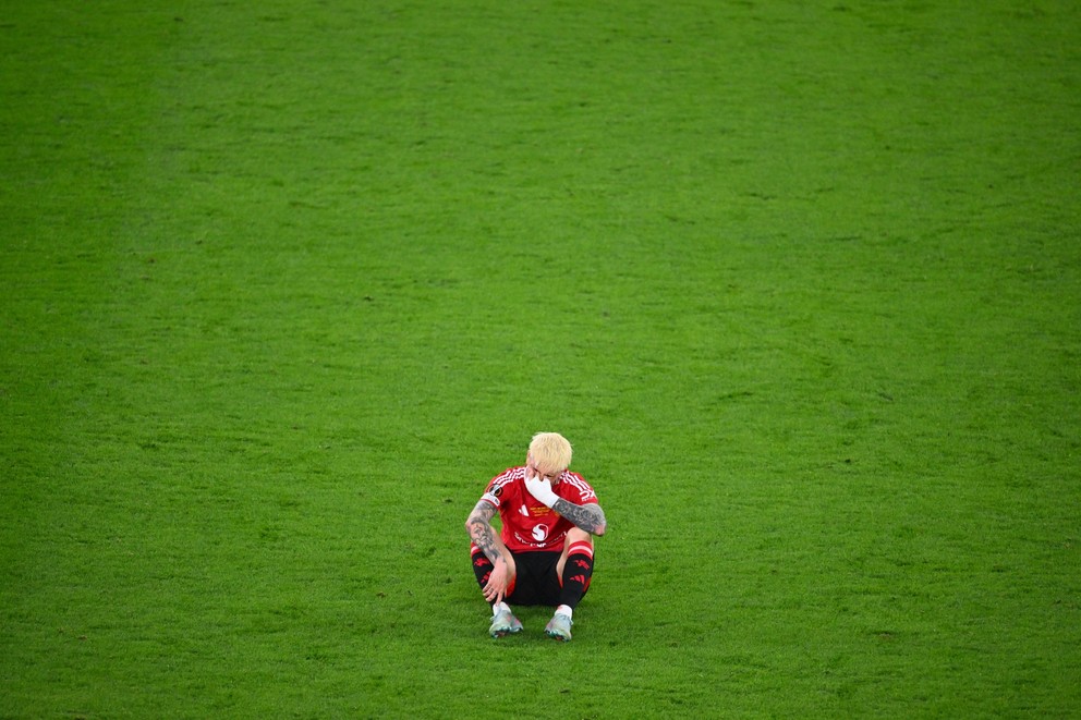 Alejandro Garnacho po finále Európskej ligy. 