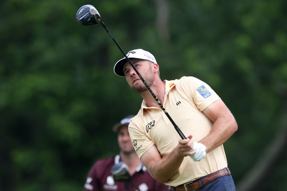 Sam Burns na turnaji US Open v Oakmont Country Club.