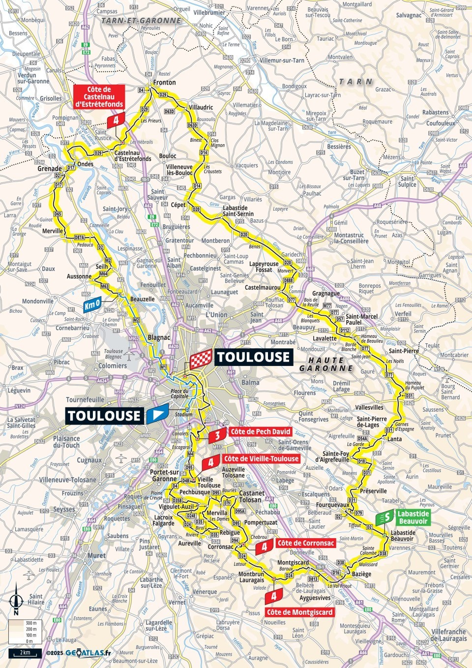 Mapa: 11. etapa na Tour de France 2025.