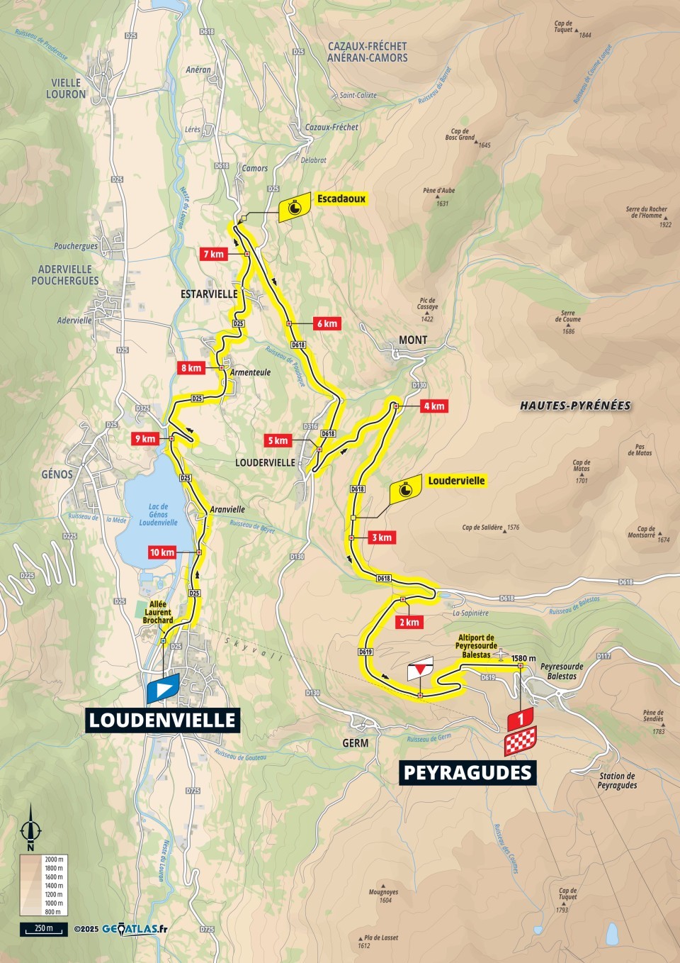 Mapa: 13. etapa na Tour de France 2025.