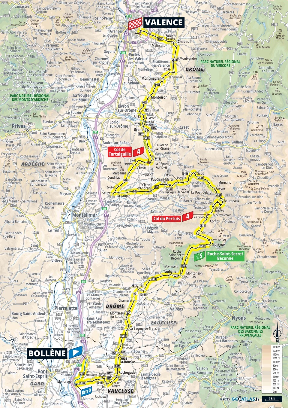 Mapa: 17. etapa na Tour de France 2025.