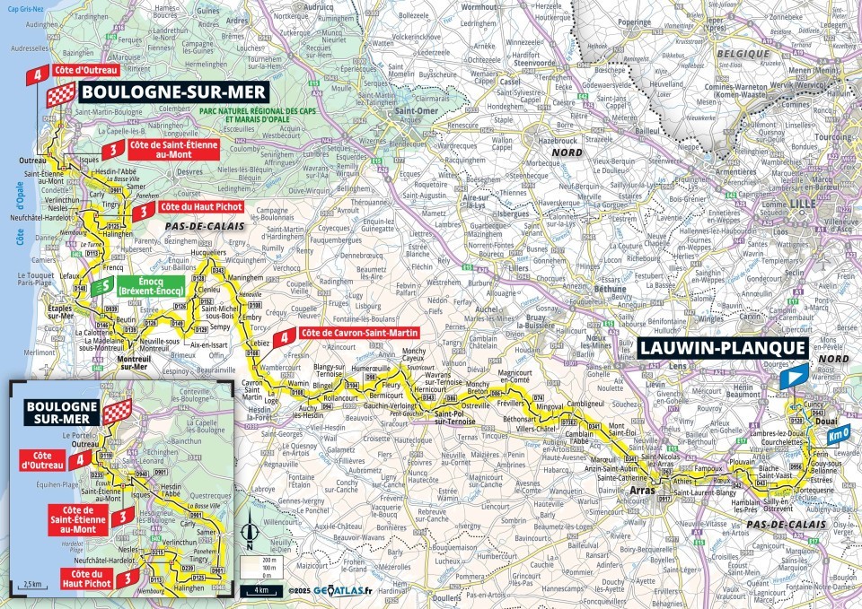 Mapa: 2. etapa na Tour de France 2025.
