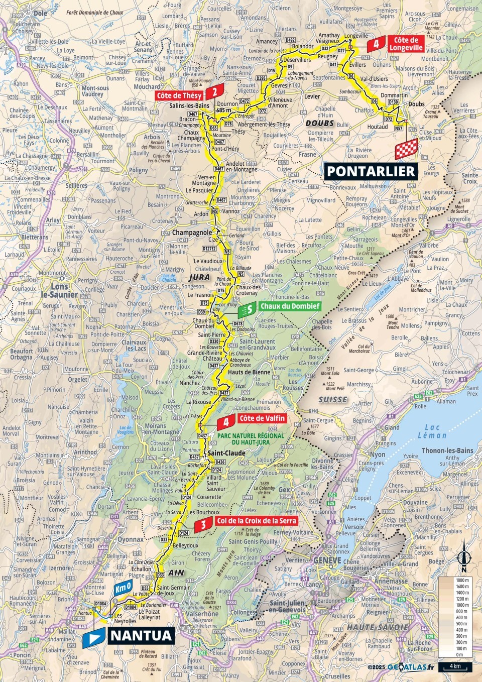 Mapa: 20. etapa na Tour de France 2025.