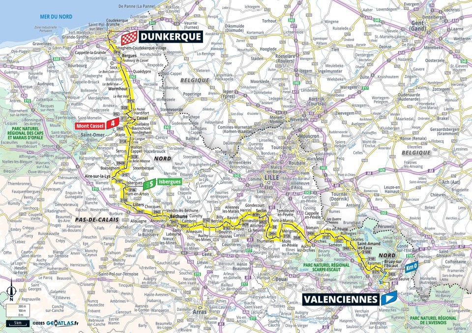 Mapa: 3. etapa na Tour de France 2025.