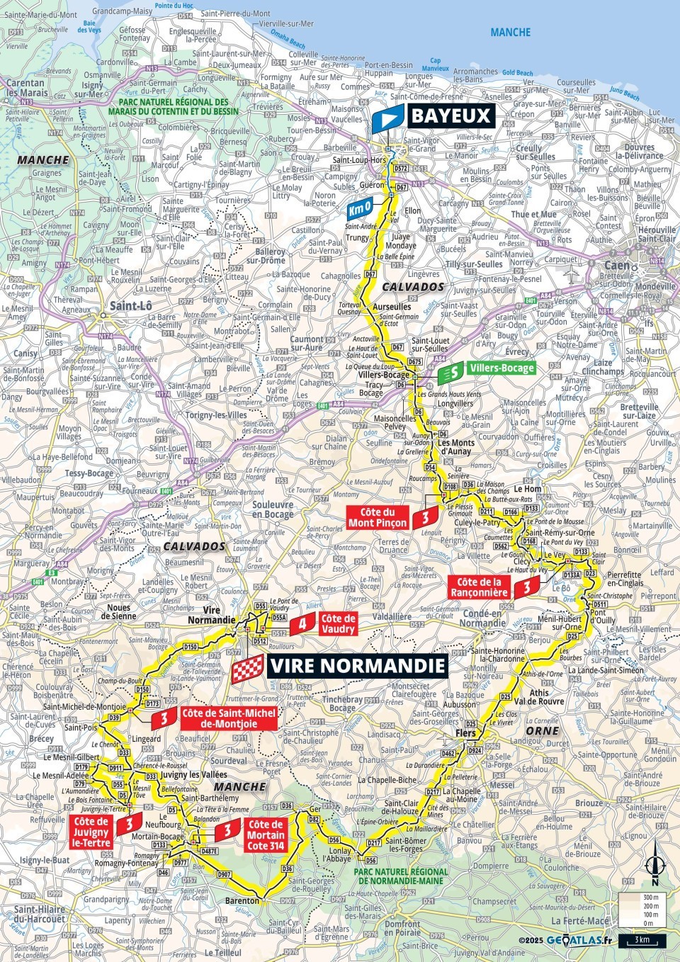 Mapa: 6. etapa na Tour de France 2025.