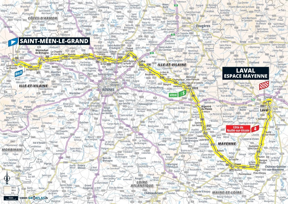 Mapa: 8. etapa na Tour de France 2025.