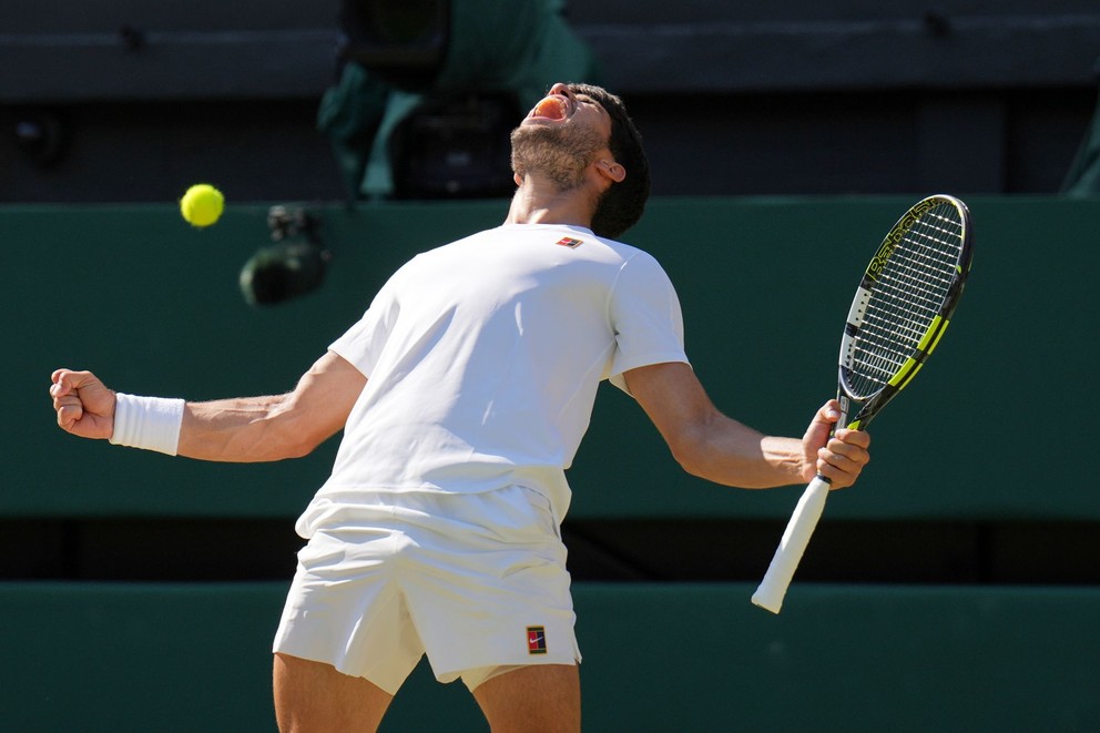 Carlos Alcaraz po víťazstve v semifinále Wimbledonu 2025.