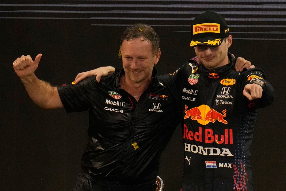 Christian Horner a Max Verstappen.