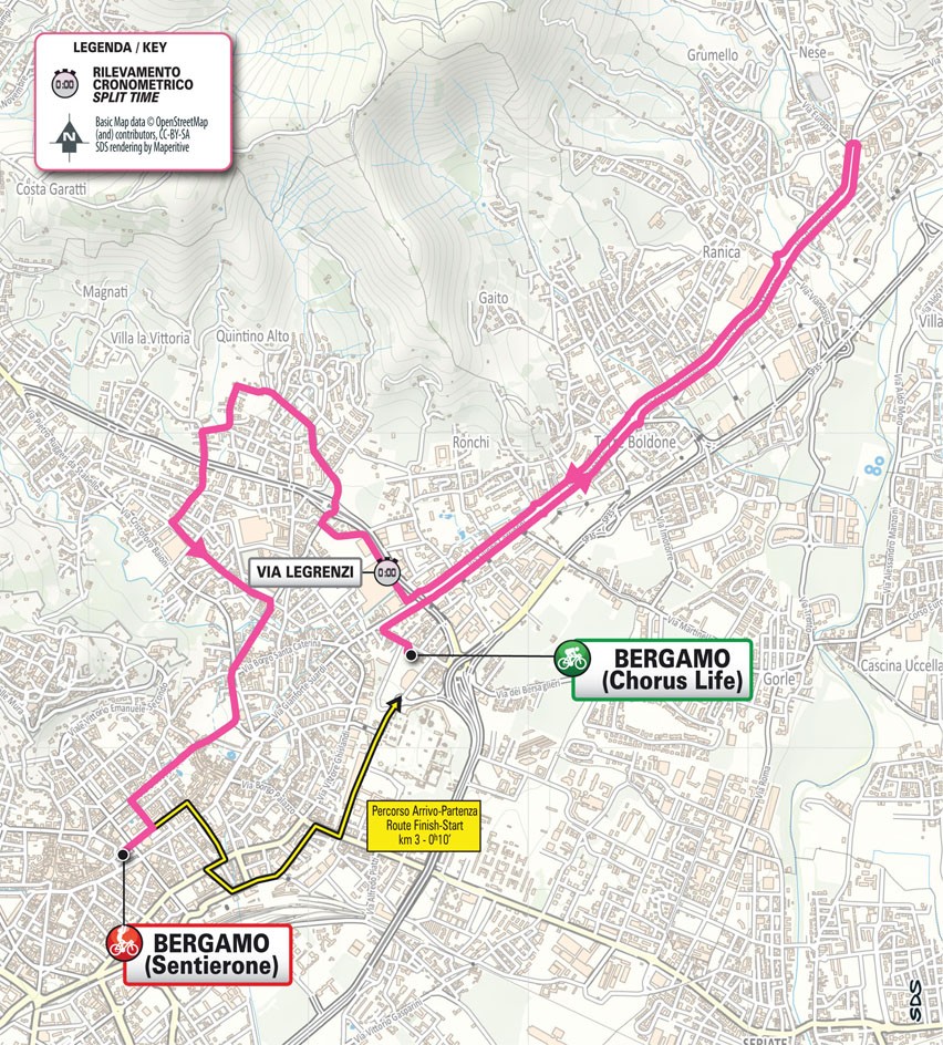 Giro d'Italia Women 2025 - 1. etapa: profil, trasa, mapa.