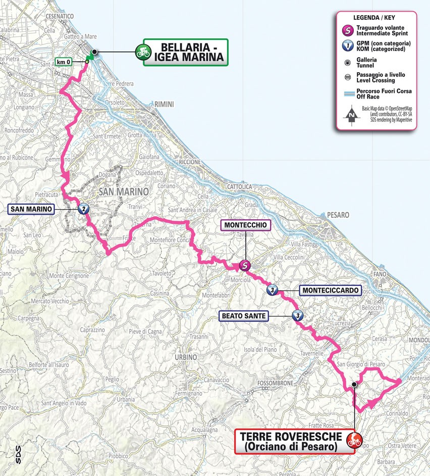 Giro d'Italia Women 2025 - 6. etapa: profil, trasa, mapa.