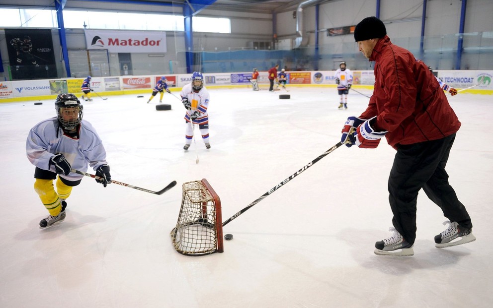Marián Gáborík počas letnej Hokejovej školy Mariána Gáboríka v MG Rink. 