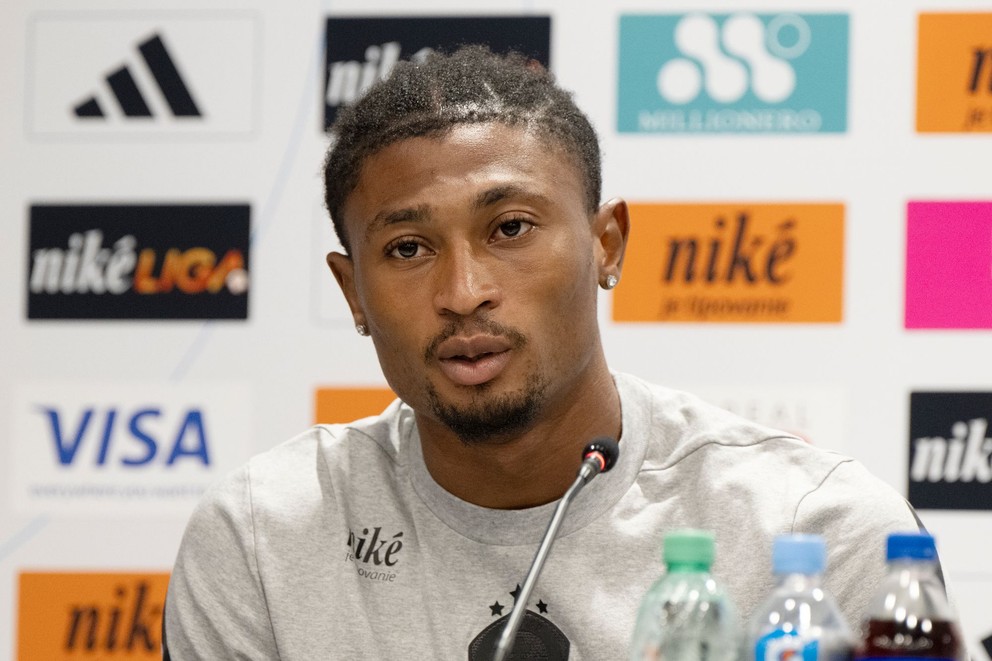 Na snímke hráč ŠK Slovan Bratislava Rahim Ibrahim.