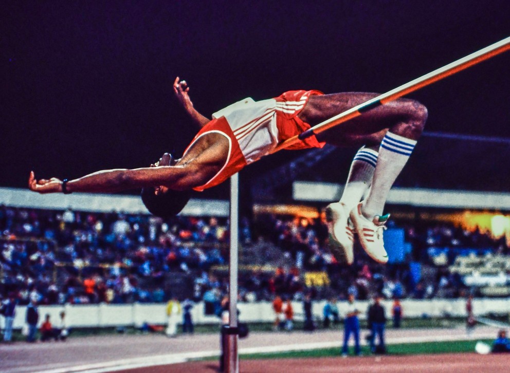 Javier Sotomayor z Kuby na mítingu P-T-S v roku 1989.