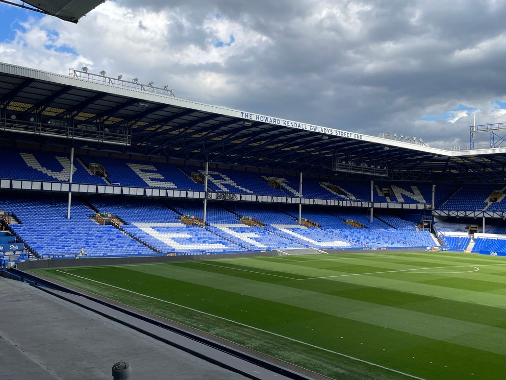 Pohľad na štadión Goodison Park. Od sezóny 2025/26 je domovom ženského tímu FC Everton.