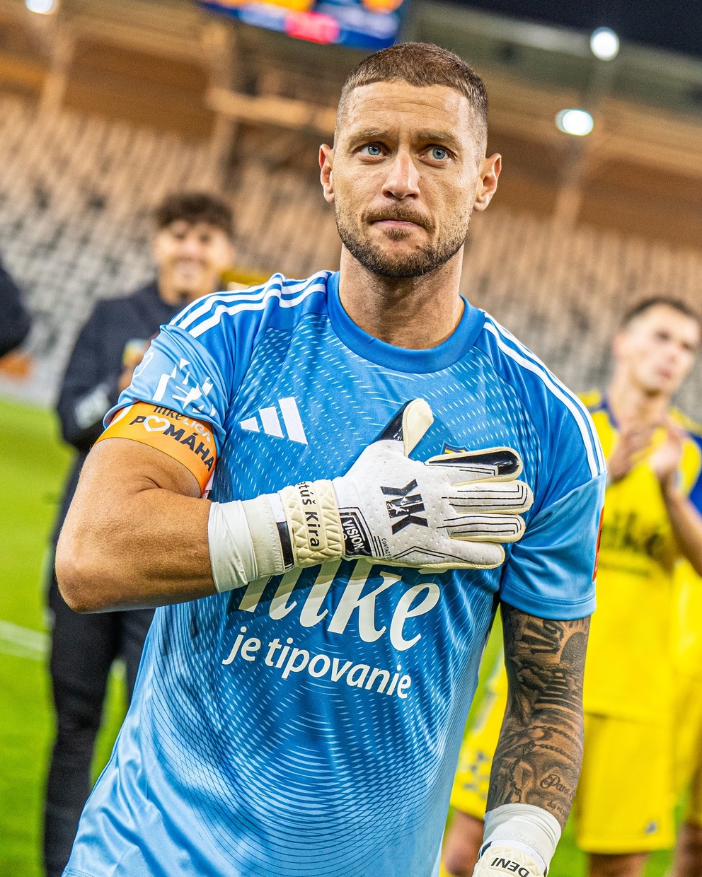 Brankár Matúš Kira po zápase FC Košice - FC Tatran Prešov.