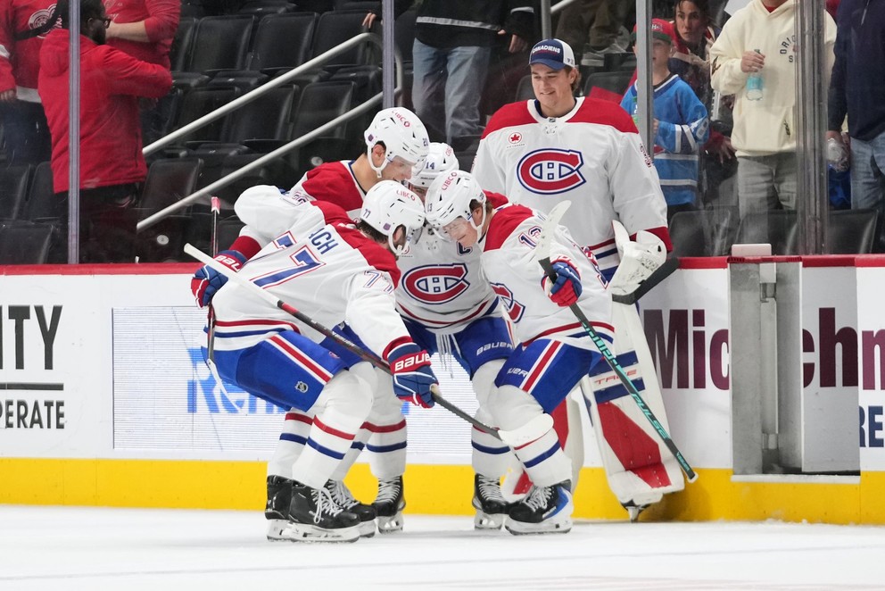 Víťazná oslava hráčov Montrealu. 