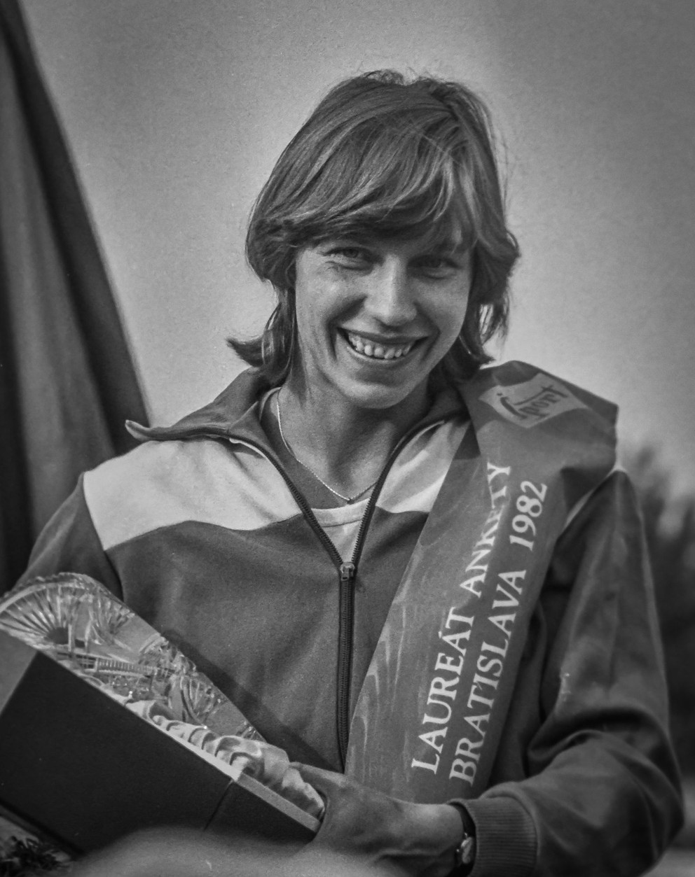 Marita Kochová na mítingu P-T-S v Bratislave v roku 1983.