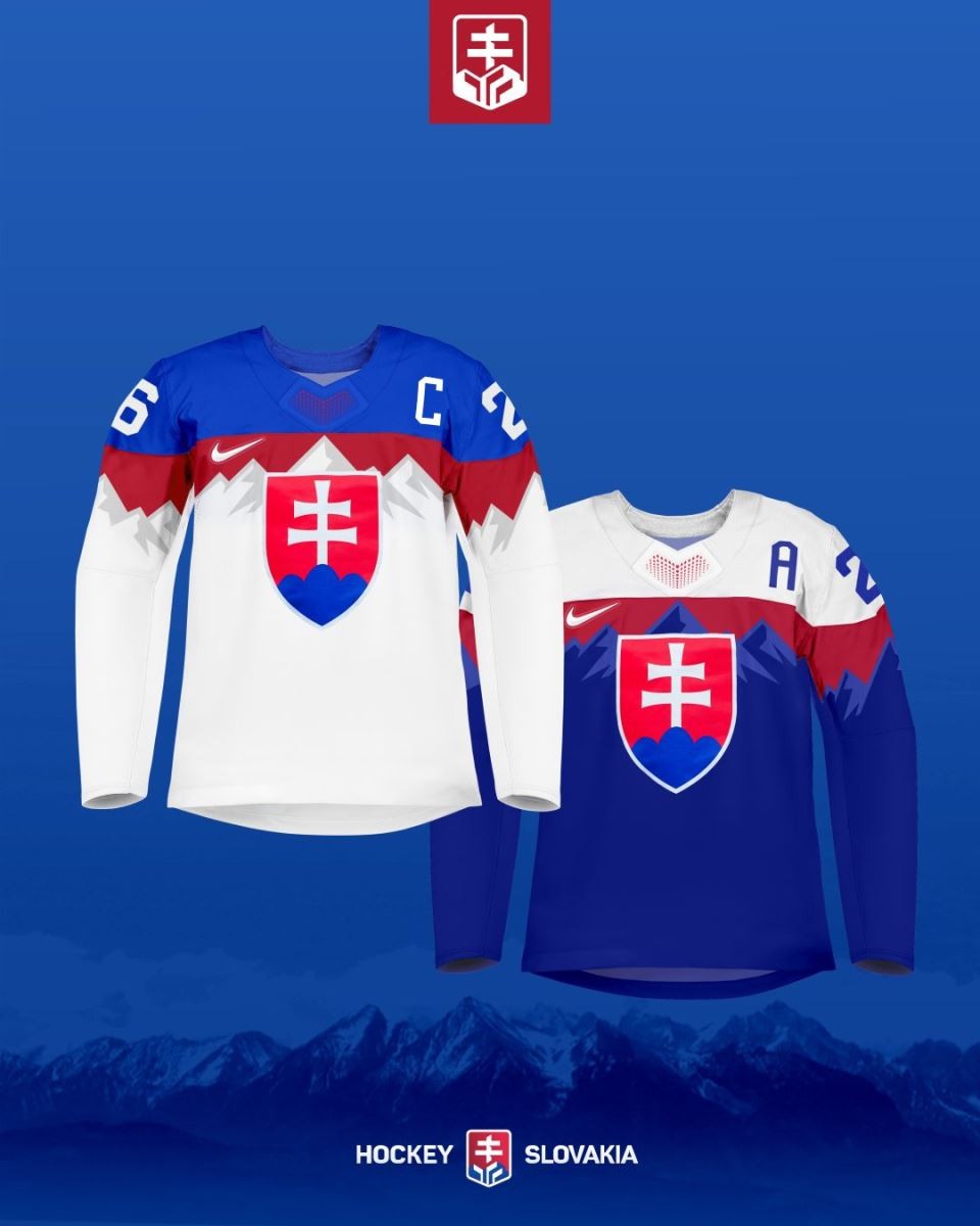 Nové dresy slovenských hokejistov pre obdovie 2026 až 2030.