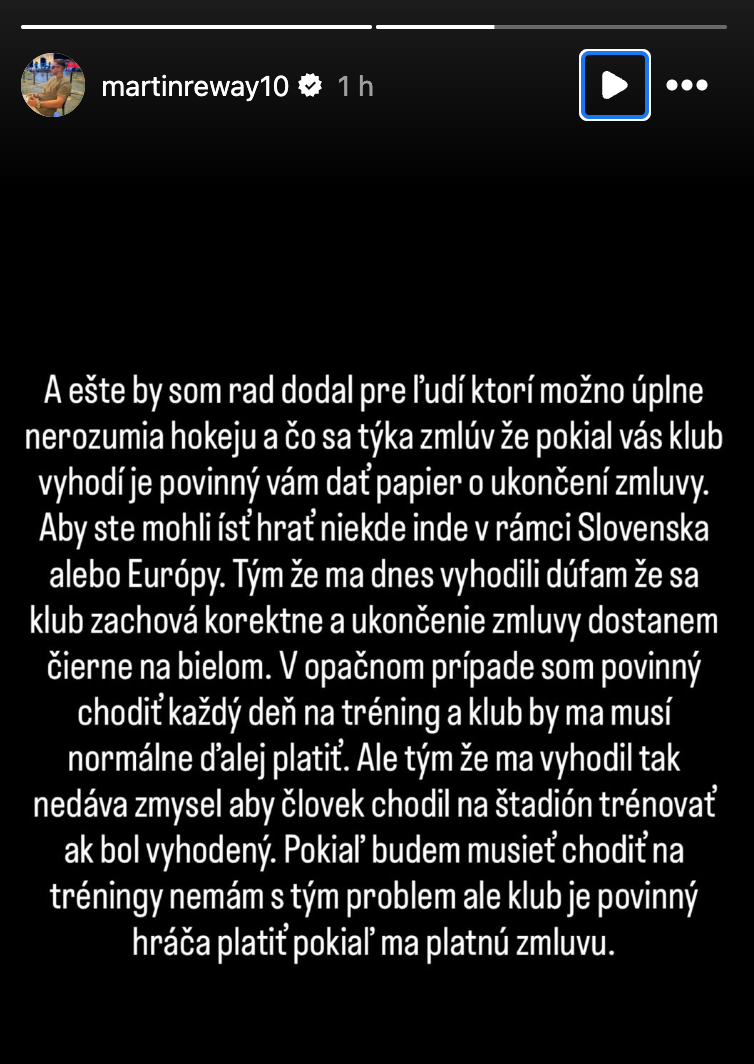 Reakcia Martina Réwaya. 