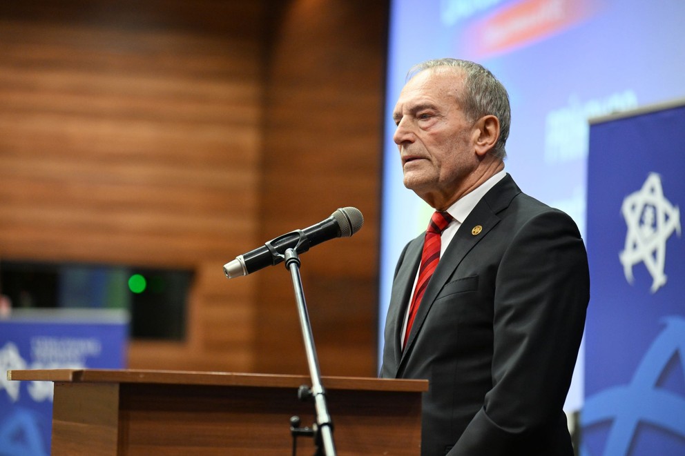 Na snímke člen výkonného výboru SFZ Ladislav Jurkemik počas Konferencie trénerov SFZ v Trnave,