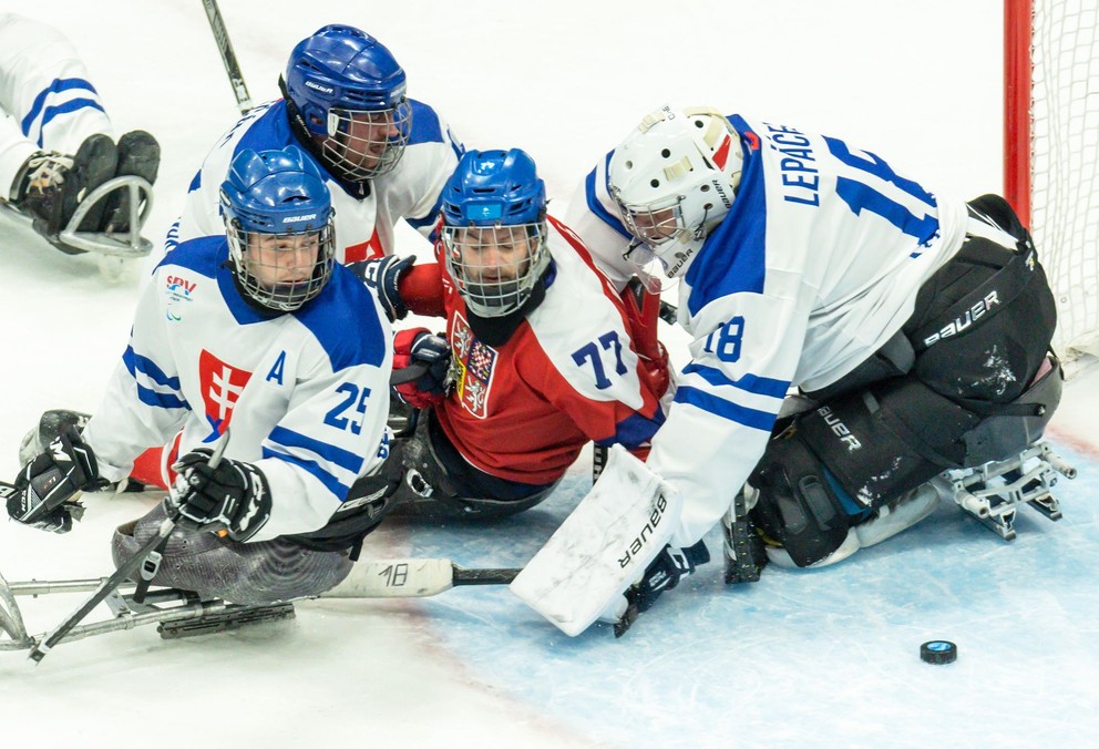 Martin Joppa v zápase proti Česku na paralympijských hrách 2022 v Pekingu.