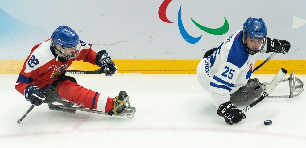 Martin Joppa v zápase proti Česku na paralympijských hrách 2022 v Pekingu.