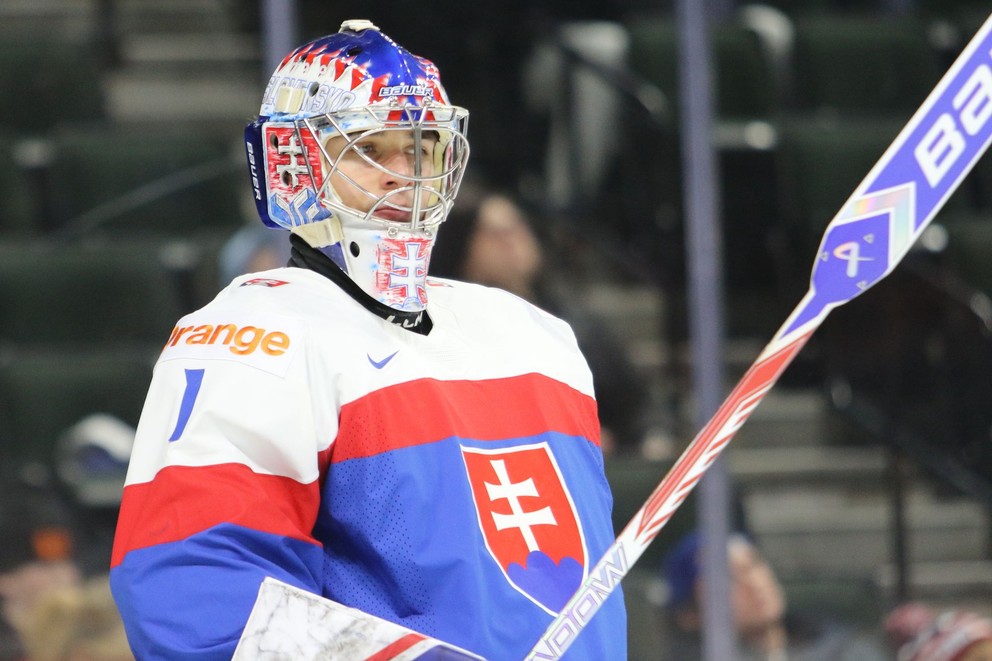 Brankár Michal Prádel na MS v hokeji hráčov do 20 rokov 2026.