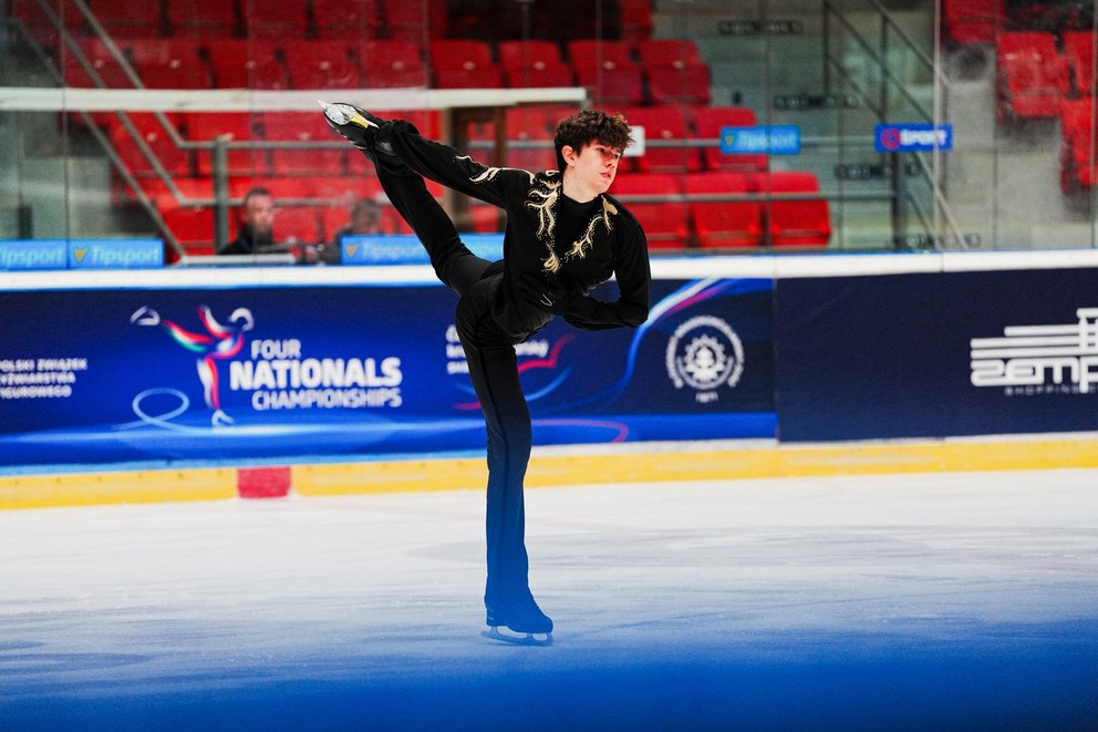 Adam Hagara počas voľnej jazdy na majstrovstvách štyroch krajín v Prešove.