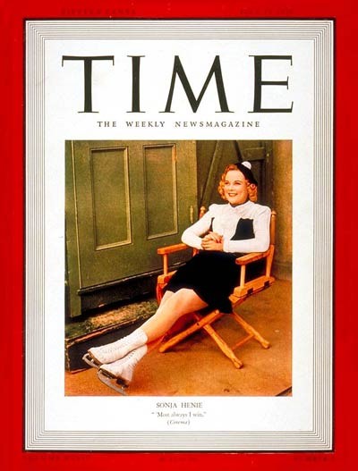 Sonja Henie na obálke magazínu Time v roku 1939.