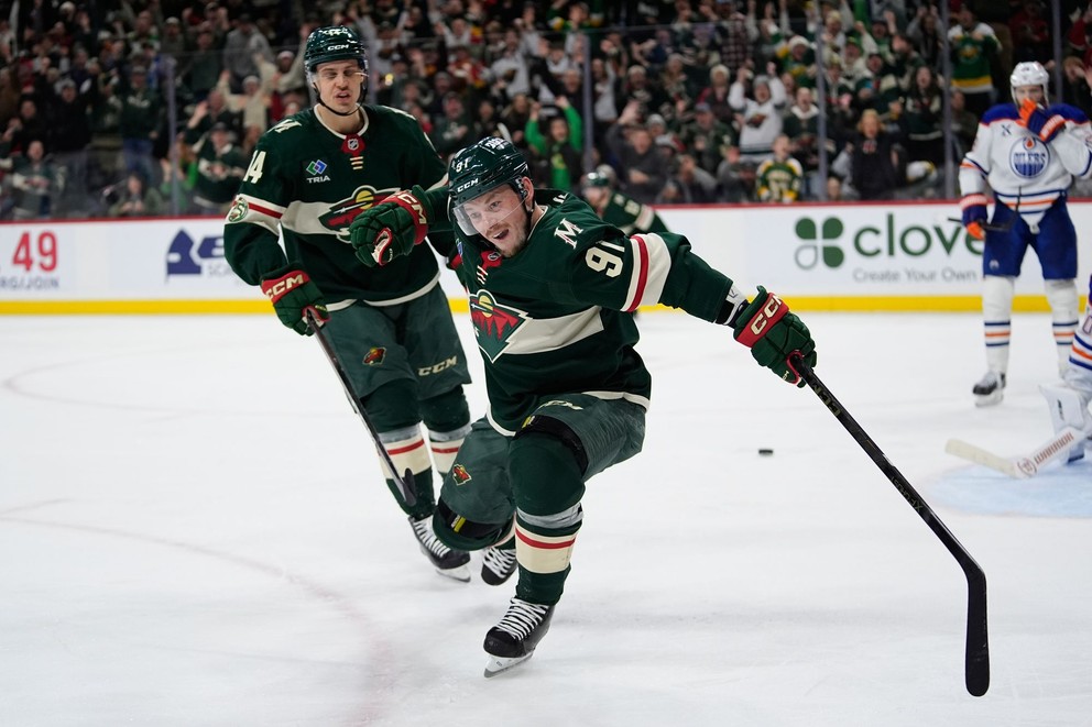 Vladimir Tarasenko (91) oslavuje gól.