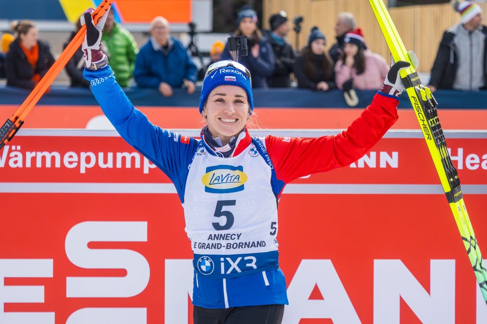 Paulína Bátovská Fialková po stíhacích pretekoch Svetového pohára v Annecy - Le Grand-Bornand, keď sa umiestnila na piatom mieste. 